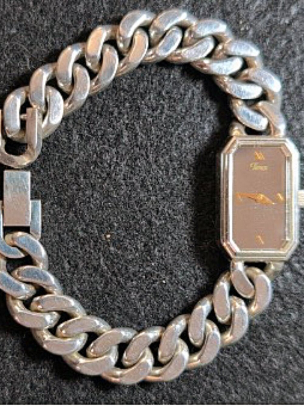 Vintage 80's Timex Women BA CELL Dress Stainless Link Wrist Watch One Owner